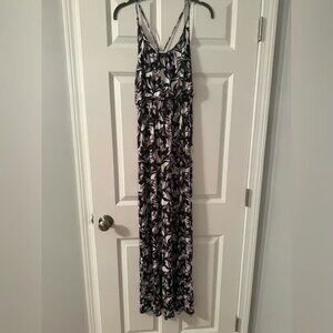Loft Outlet | Purple and White Floral Print Tank Maxi Dress | Size S